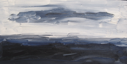 Jill Joy - Bruised Sky - oil on canvas - 6x12" - $125 USD
